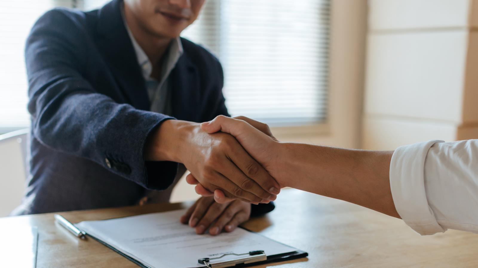 Handshake at job interview
