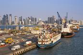 Container ships in Doha
