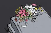 Flowers on grave
