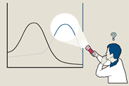 Man illuminating graph