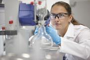 PhD student using rotavap