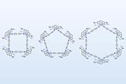 Three macrocyclic molecules containing four to six dihydropyrazine corners