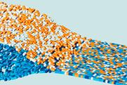 Two data streams represented by small cubes combine into a single seamless stream