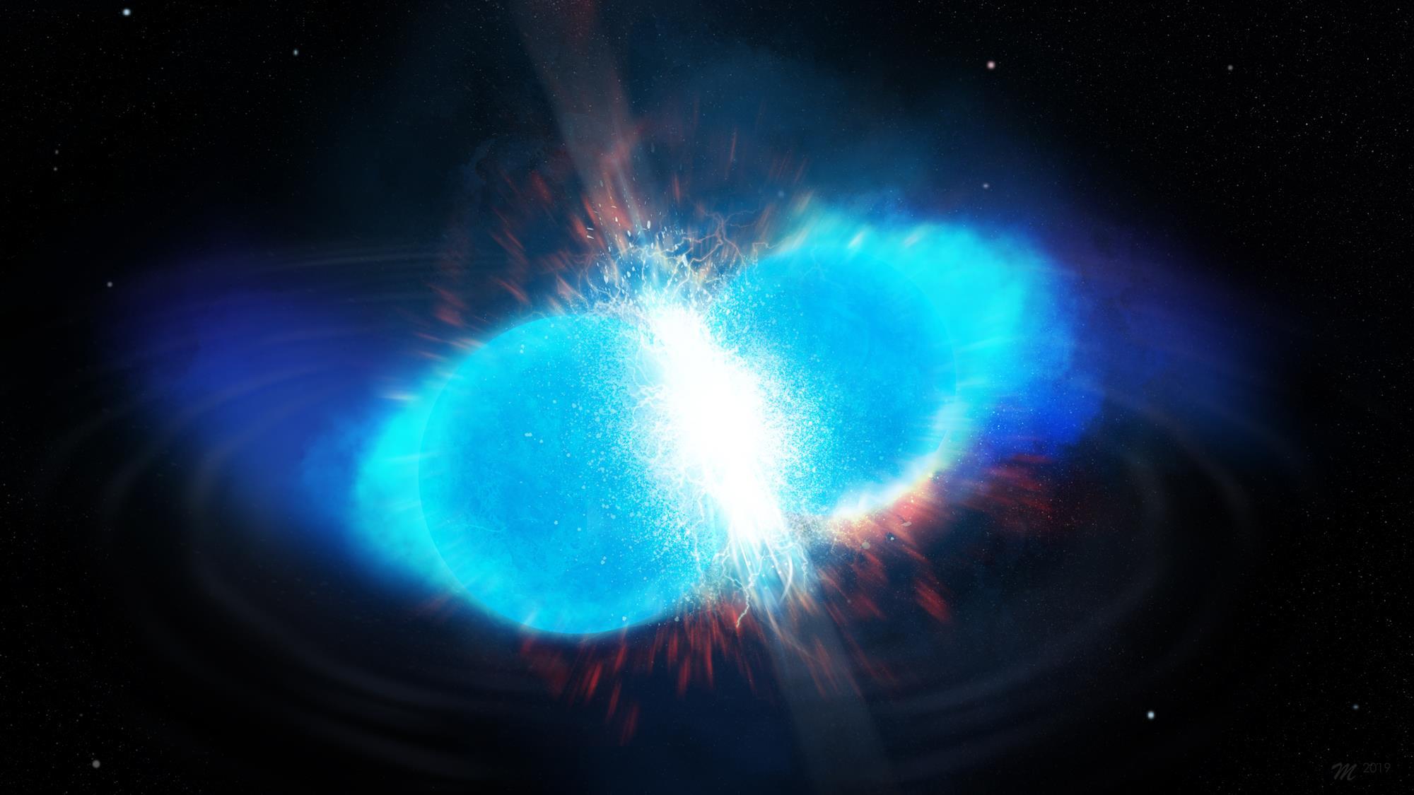 Superheavy elements forged in giant stellar collisions, Research