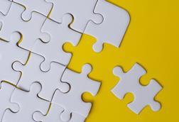 image shows pieces of a jigsaw puzzle