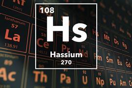 Periodic table of the elements – 108 – Hassium