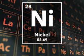 Periodic table of the elements – 28 – Nickel