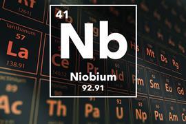 Periodic table of the elements – 41 – Niobium