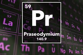 Periodic table of the elements – 59 – Praseodymium