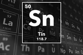 Periodic table of the elements – 50 – Tin