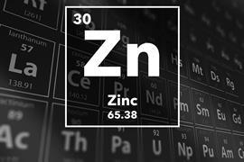 Periodic table of the elements – 30 – Zinc