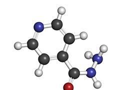 Isoniazid (isonicotinylhydrazine, INH) tuberculosis antibiotic, chemical structure