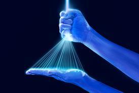 An image showing blue hands