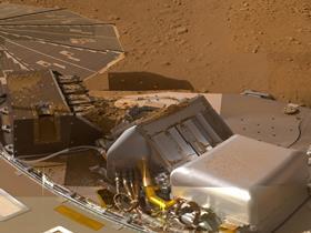 NASA's Phoenix Mars Lander with several Martian soil samples on deck
