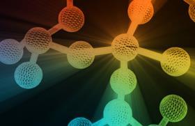 Artistic illustration of molecules 