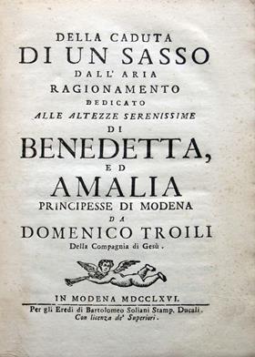 Cover of the manuscript by D. Troili (1722-1792) published in 1766
