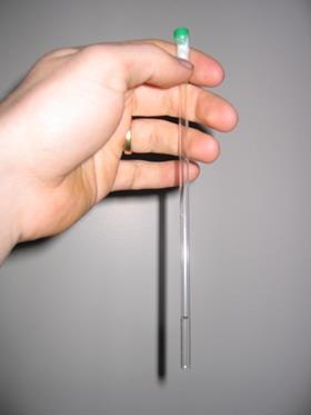 A NMR tube with a protein sample.