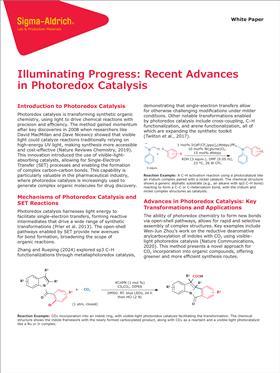 First page of whitepaper titled 'Illuminating progress: recent advances in photoredox catalysis'