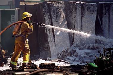 An image showing a firefighter