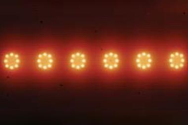 Five circles of eight glowing dots