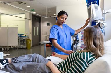 Woman in clinical trials