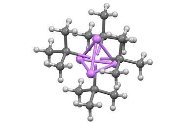 3D ball and stick diagram of Tert-butyllithium-tetramer