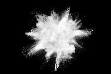 Exploding white powder