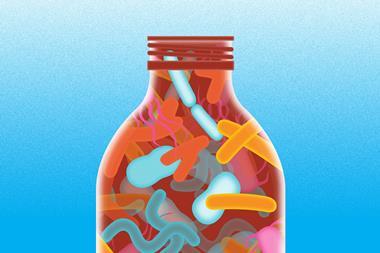 An image showing the concept of drugging the gut microbiome