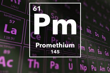 Periodic table of the elements – Promethium
