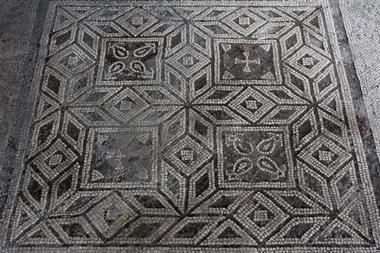 A picture showing part of the mosaic being studied