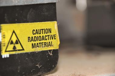 Radioactive material caution label