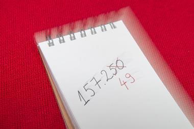 Numbers on a notepad