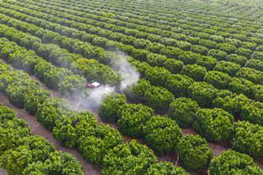 Tractor spraying