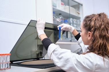 A scientist working in a lab