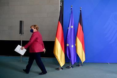 An image showing Angela Merkel leaving