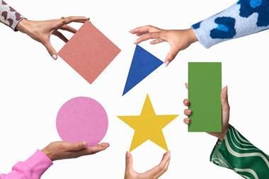 Hands hold out a red square, blue triangle, pink circle, yellow star and green rectangle to represent the range of options now provided by different PhD courses