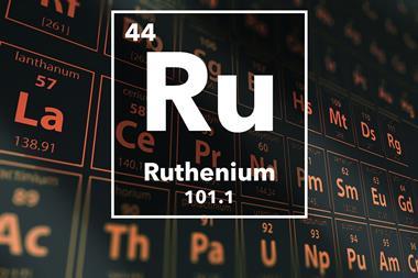 Periodic table of the elements – 44 – Ruthenium