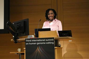 Victoria Gray at the Third international summit of human genome editing