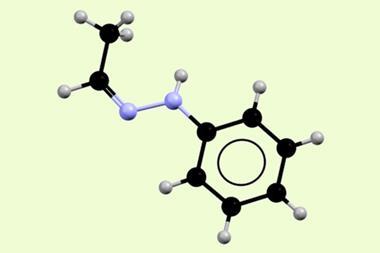 An image showing the structure of acetaldehyde phenylhydrazone