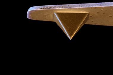 SEM of atomic force microscopy cantilever and tip - Hero 01