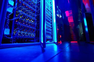 A photograph of supercomputer servers