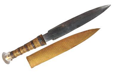 This dagger and gold sheath were one of the many artefacts found in King Tutankhamun's tomb