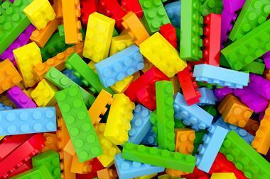 Colourful toy plastic bricks