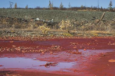 Daldykan river in russia turns bright red