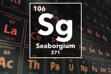 Periodic table of the elements – 106 – Seaborgium