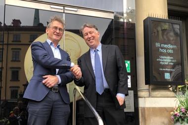 Ben Feringa and Paul Anastas outside the Nobel Prize Museum