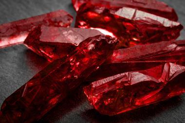 Burgundy red crystals 