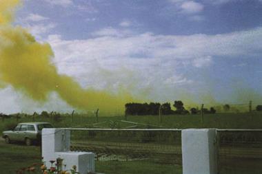 Atranor chemical plant in Buenos Aires, Argentia showing trifluralina gas escaping
