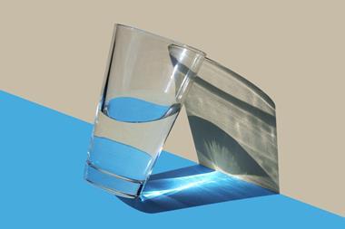 An image showing a glass of water and its shadow