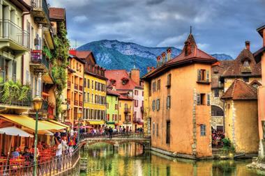 View of the old town of Annecy, France